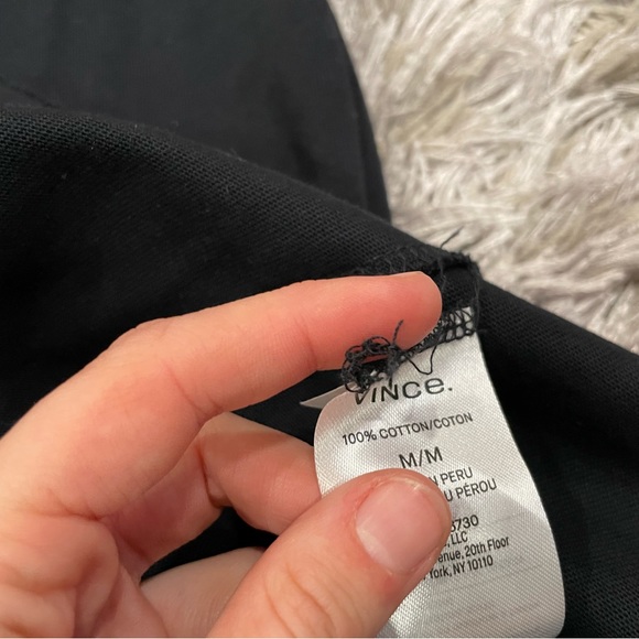 Vince Tie Waist Black Cotton T-Shirt Dress Sz M - Picture 9 of 9